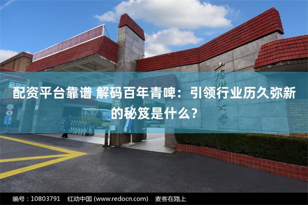 配资平台靠谱 解码百年青啤：引领行业历久弥新的秘笈是什么？