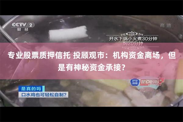专业股票质押信托 投顾观市：机构资金离场，但是有神秘资金承接？