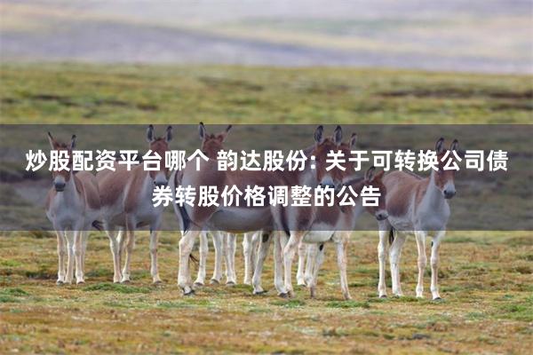 炒股配资平台哪个 韵达股份: 关于可转换公司债券转股价格调整的公告