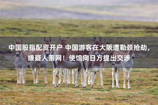 中国股指配资开户 中国游客在大阪遭勒颈抢劫，嫌疑人落网！使馆向日方提出交涉