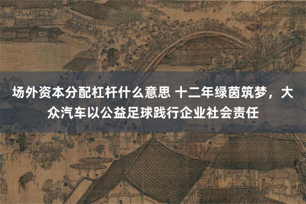 场外资本分配杠杆什么意思 十二年绿茵筑梦,大众汽车以公益足球践行企业社会责任
